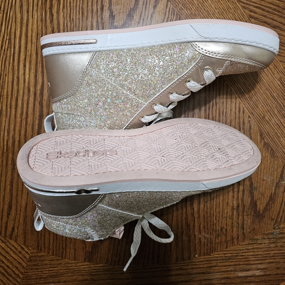 Skechers Gold Glitter Adaptive High Tops size 4.5 - Picture 4 of 5